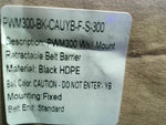  Montour Line PWM300-BK-CAUYB-F-S-300 Retractable Belt Barrier 30FT Wall Mount Magnet Image