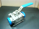 Haitima 2-CF8M 1/2" NPT Full Port Ball Valve 3 Piece Stainless Steel CF8M Image