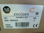  Allen Bradley 844D-B6CC4FW Encoders 3/4" Tether 3/8" Bolt on a 2.5-4.0"dia 10 Pin Connector 8-24V DC " 5V DC DLD Out (3487) 1024 Pulses Per Revolution Ser.A Image