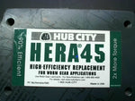  Hub City HERA45ES Helical Hypoid Gear Reducer 19.50:1 Ratio 0250-54035 89.7rpm 2600 in-lb Torque Rating 4.11HP Hollow Bore 0.626" Input x 1.438" Output Image