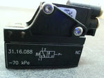  Piab 3116088 Vacuum Switch Pneumatic Preset 14-140F Temp NC Valve Function Image
