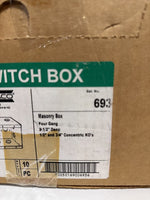  Raco 693 Lot of 10 PCS Masonary Electrical Box 4 Gang 63.5 Cu In Galvanized Image