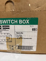  Raco 693 Lot of 10 PCS Masonary Electrical Box 4 Gang 63.5 Cu In Galvanized Image