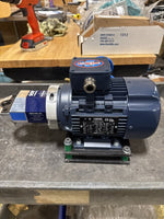  Leeson C80T17FZ4C Motor w/ Semtorq AD5 Gearbox 1700rpm 3PH D80C Frame 1HP 0.75 KW 230/460V Image
