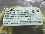  Cooper Crouse-HInds 5000118-4080SEZ Micro Mini Connector Cable Male 4P/Female 4P 300V 5A 5M Image