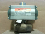  DynaQuip PHH25ATDA052A Double Acting Pneumatic Inline Ball Valve 1" FNTP Brass Image