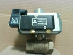  DynaQuip PHH25ATDA052A Double Acting Pneumatic Inline Ball Valve 1" FNTP Brass Image