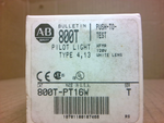  Allen Bradley 800T-PT16W White Lens Push to Test Pilot Light 120V Image