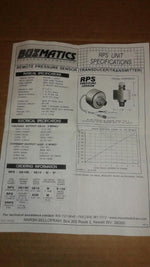  Buzmatics RPS-0G003-0E10-W20 Remote Pressure Sensor Image