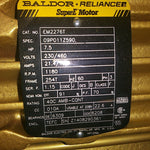  Baldor EM2276T 7.5 HP 1180 RPM 254T Frame Super E Motor Image
