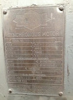  Electric Machinery 250 HP AC Synchronous Motor 450 RPM 440 Volt C2 Pedestal ODP 330A Image
