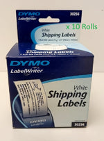 DYMO 30256 (10 Rolls) LabelWriter White Shipping Labels 2-5/16" X 4" 300/ROLL