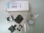  Siemens 3SB3647-0AA61 0CC0 White Illuminated Pushbutton Switch 22mm 1NO 1NC Image