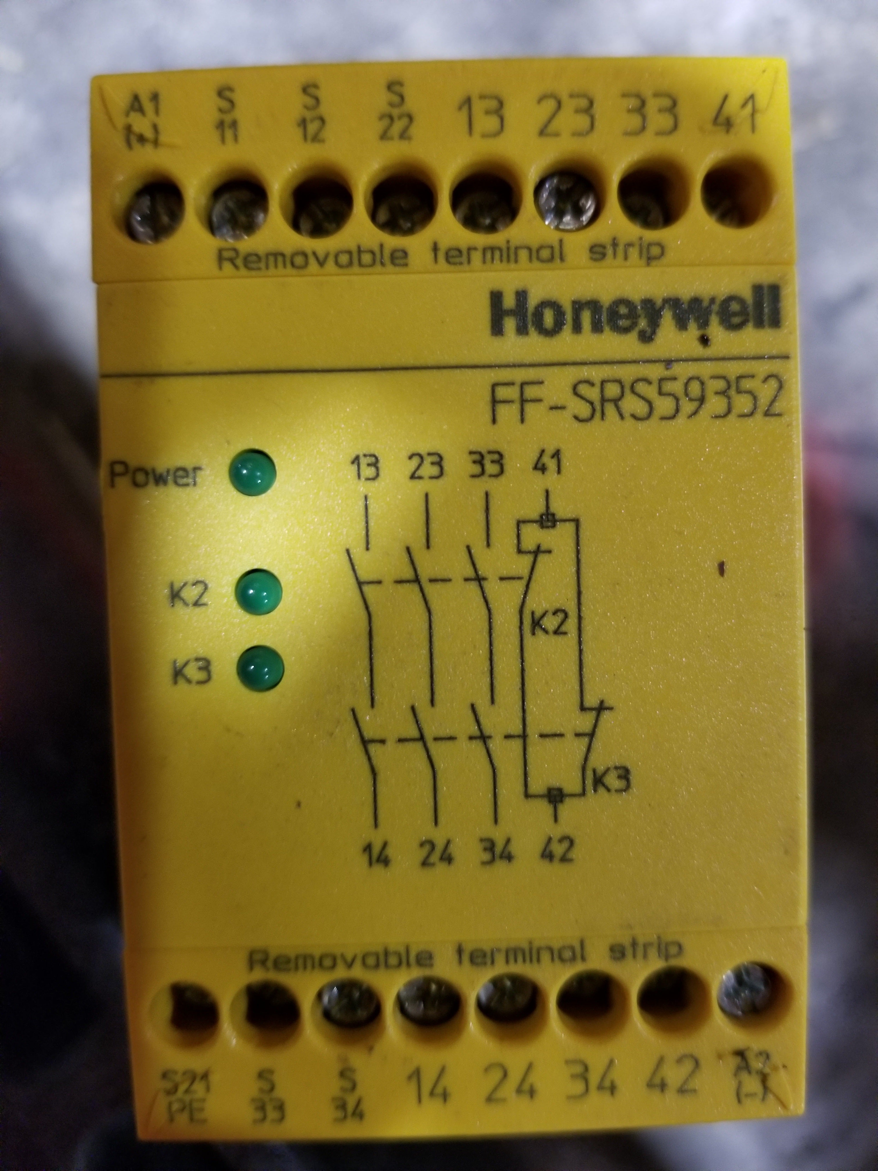 HONEYWELL FF-SRS59352 TWO CHANNEL EMERGENCY STOP MODULE, SAFETY RELAY ...