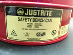  Justrite 10295 Bench Can 1/2 Gal Galvanized Steel Red Image