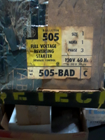  Allen Bradley 505-BAD Size 1 Reversing Starter W/ Enclosed Full Voltage Image