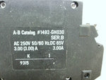  Allen Breaker  1492-GH030 Circuit Breaker 3.00 Amp 250 Volt 1 Pole DE 6 Image