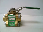  WATTS B-6800-LC 3-Piece Brass Ball Valve 1/4" NPT Latch Lock 600 PSI Image