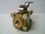 WATTS B-6800-LC 3-Piece Brass Ball Valve 1/4" NPT Latch Lock 600 PSI Image