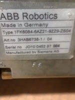  Siemens 1FK6084-6AZ21-9ZZ9-Z S04 Servo Motor 3HAB6738-1/06 Reconditoned Image