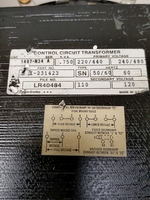  Allen Bradley 1497-N34  Control Circuit Transformer 0.750KVA  240/480V PRI x 110/120V SEC Image