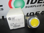  Allen Bradley 800T-A9D1 Push Button Flush Head Yellow Type 4 Image