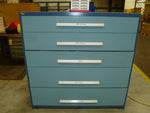  CABINET, STANLEY VIDMAR, 5 DRAWER, 60""W X 28""D X 59""TALL, COLOR: BLUE, Image
