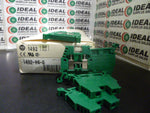  Allen Bradley 1492-W4-G Din Rail Terminal Block Fed Through Green 30 Amps Image