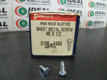  Rockford 6106-148B Pan Head Slotted Sheet Metal Screw 6X1/2 (PCS 40 in Box) Image