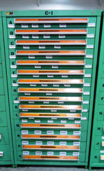  CABINET, STANLEY VIDMAR, 15 DRAWER, GREEN, 30''x 28''x59'' Image