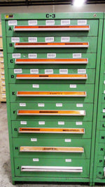  CABINET, STANLEY VIDMAR, 9 DRAWER, GREEN, 30''x 28''x59'' Image