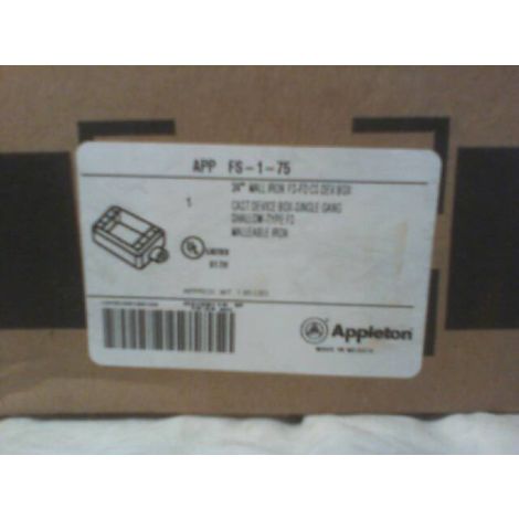 Appleton FS-1-75 Cast Device Box FS 1Gang 3/4" Hub Mall Iron - New In Box