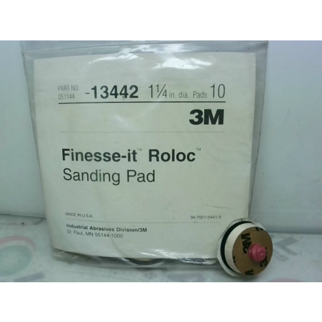 3M 13442 Sanding Pad 1-1/4" Finesse-it Roloc (10 PCS) - New In Box