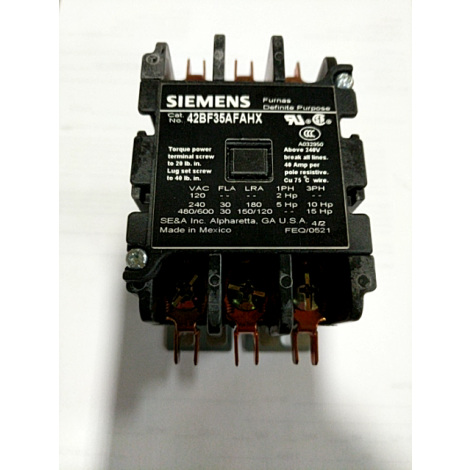 Siemens 42BF35AFAHX Magnetic Contactor 30A 120V Coil CTR 01150 - New In Box