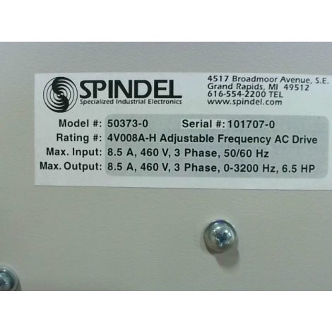 Spindel 50373-0 4V008A-H Adjustable Frequency AC Drive 8.5A 460V - Reconditoned