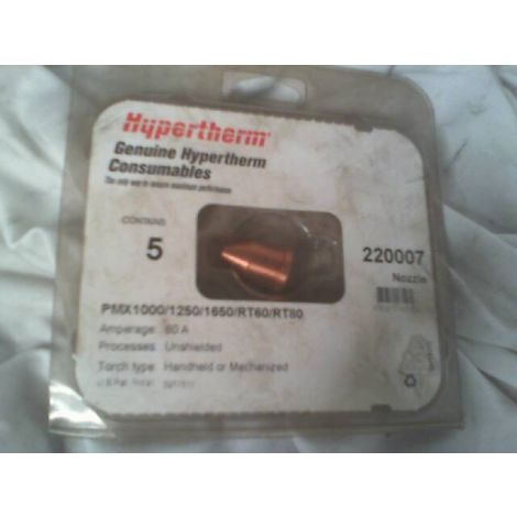 Hypertherm 220007 Powermax Extended Nozzle Unshielded 60 Amp (5 PCS)