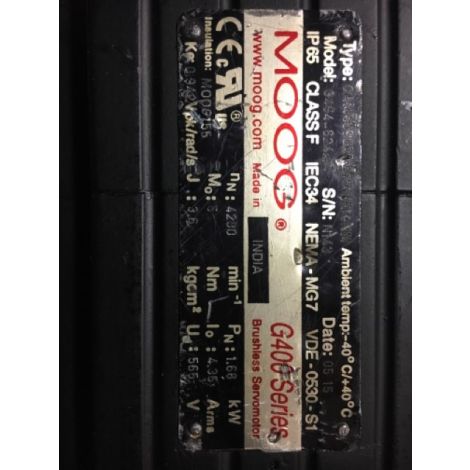 MOOG G464-624A G400 Series Brushless Servo Motor - Reconditioned