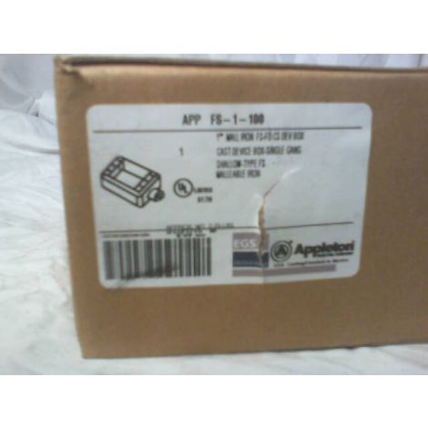 Appleton FS-1-100 1 Gang Malleable Iron Device Box 1" - New In Box