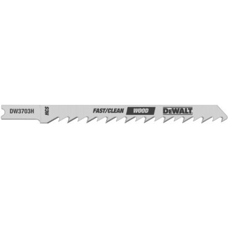 DEWALT DW3703H 4-Inch 6 TPI Fast Clean HCS U-Shank Cut Woodcutting Jig Saw Blade - New