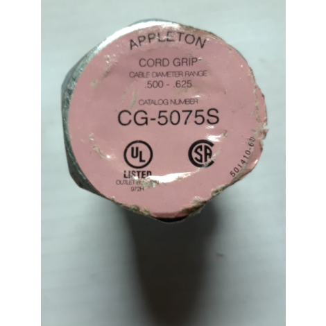 Appleton CG5075S  3/4" Steel Cable/Cord Connector Strain relief Liquidtight - New No Box