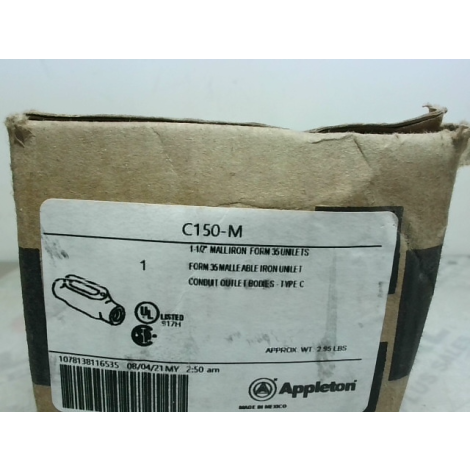 Appleton C150-M 1-1/2" Unilet Conduit Body C-Type - NEW IN BOX