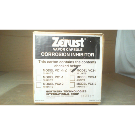 Zerust Model VC2-1 Corrosion Inhibitor Vapor Capsule (25 PCS) - New In Box