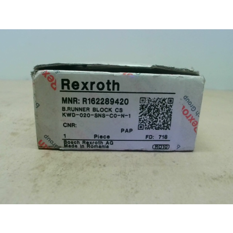 Rexroth R162289420 Bearing Runner Block - New - In Box