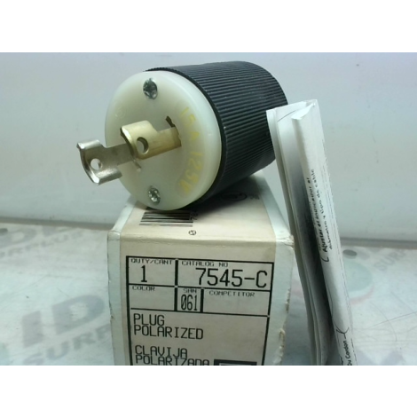 Leviton 7545-C Locking Plug Polarized 15A 125V - New In Box