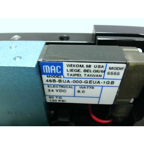 MAC 48B-BUA-000-GEUA-1GB Solenoid Valve 24VDC 6W 60-120PSI - New No Box