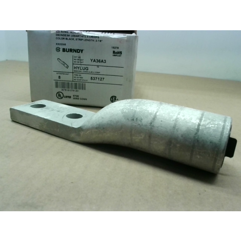 Burndy 537127 Aluminum Compression Lug (8 PK) 2 Hole 600Kcmil Y - New In Box