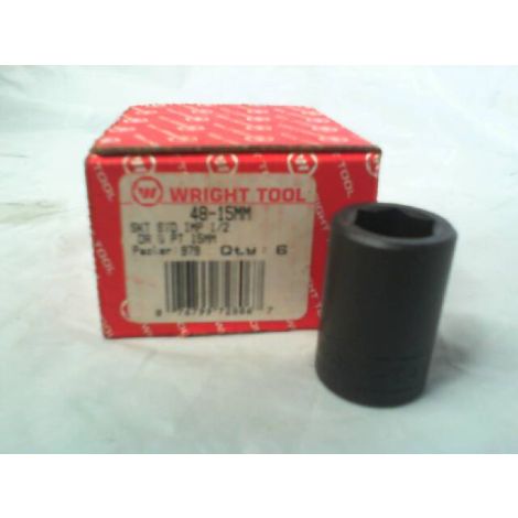 Wright Tools 48-15mm 1/2" Drive 6 Point Standard Impact Socket (6 PCS)