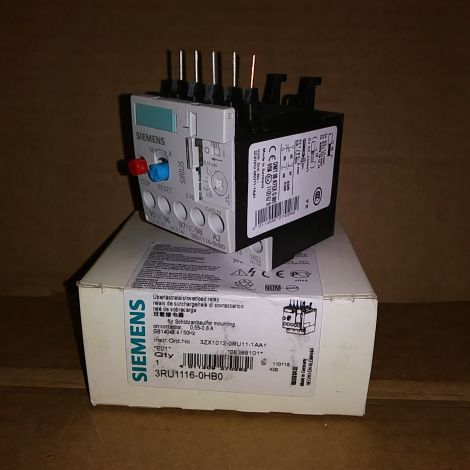 Siemens 3RU1116-0HB0 Contactor Overload Relay - New in Box