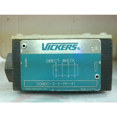 Vickers DGMDC-3-Y-PK-41 Directional Check Valve 1Bar Used