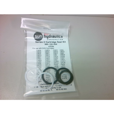 Sun Hydraulics 990-102-006 Series 2 T-2A Cartridge Seal Kit Viton 990102006 - NEW IN BOX